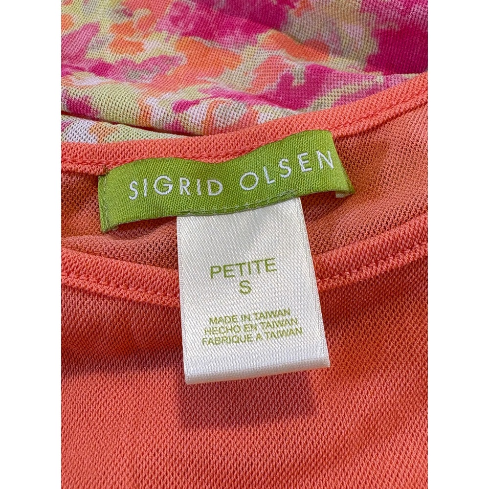 Sigrid Olsen Neon Layered‎ Tank/Long Sleeve Lightweight Top Size SP - Picture 6 of 8